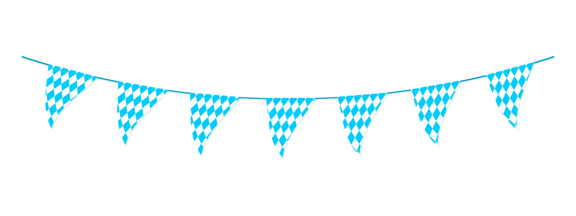 Oktoberfest bunting in traditional Bavarian colors. Garland with flags