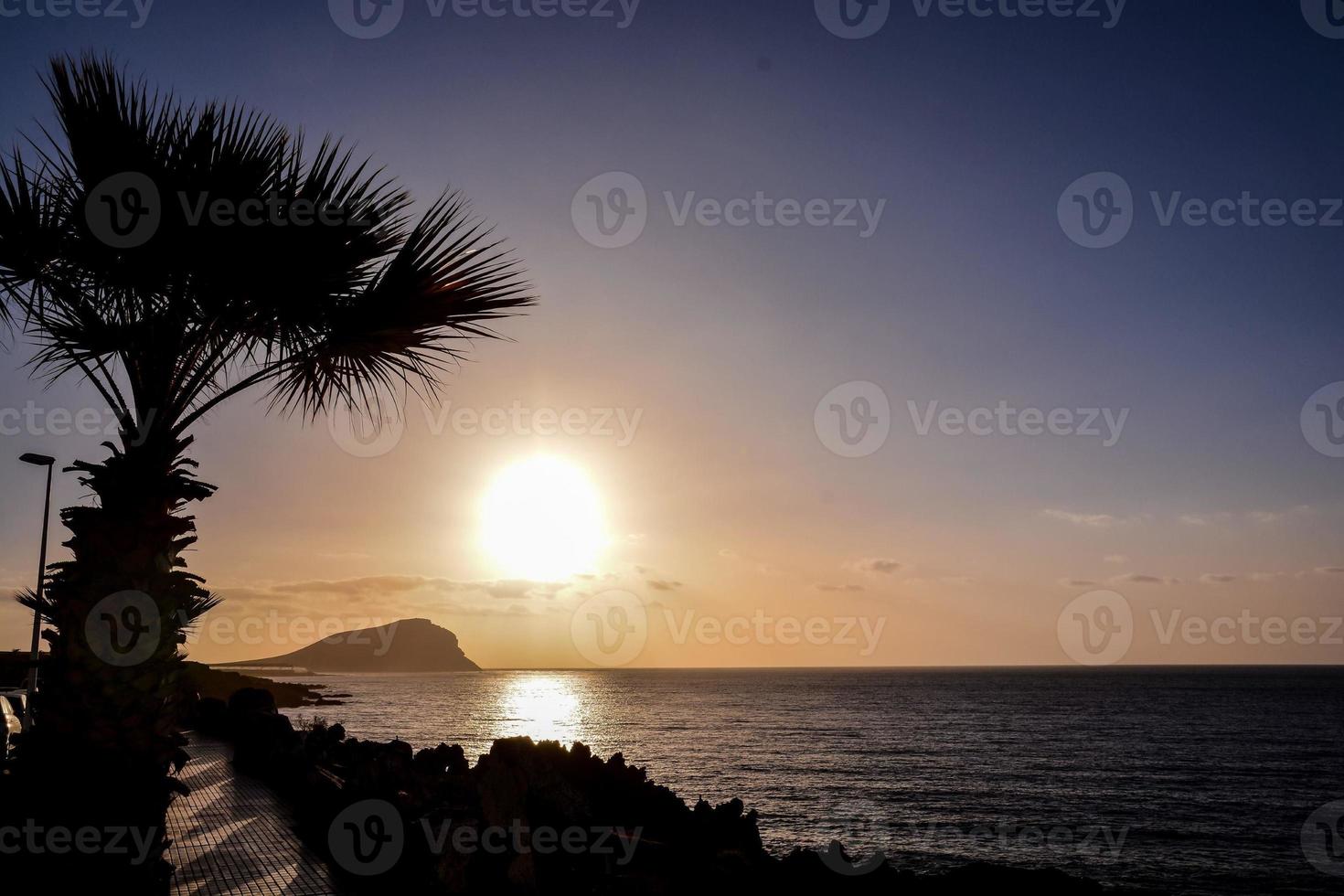 Sunset over the sea photo