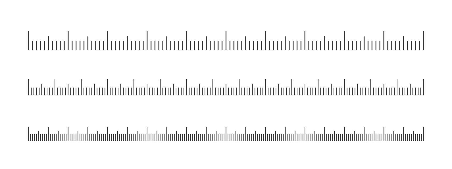 Medical or meteorological thermometer graphic scale set. Horizontal templates for measuring tool vector