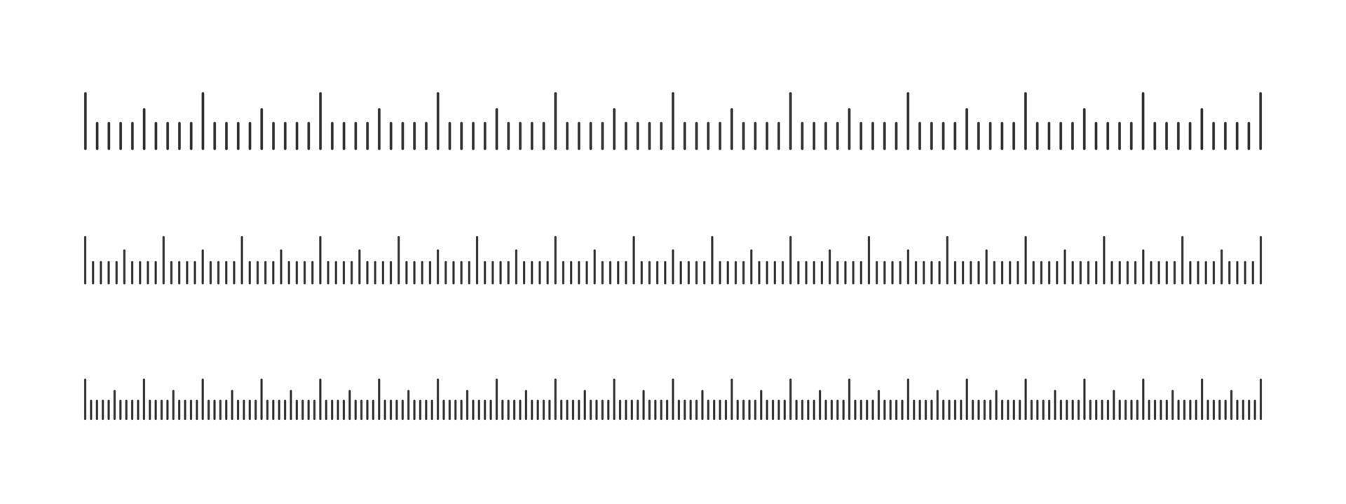 Medical or meteorological thermometer graphic scale set. Horizontal templates for measuring tool vector