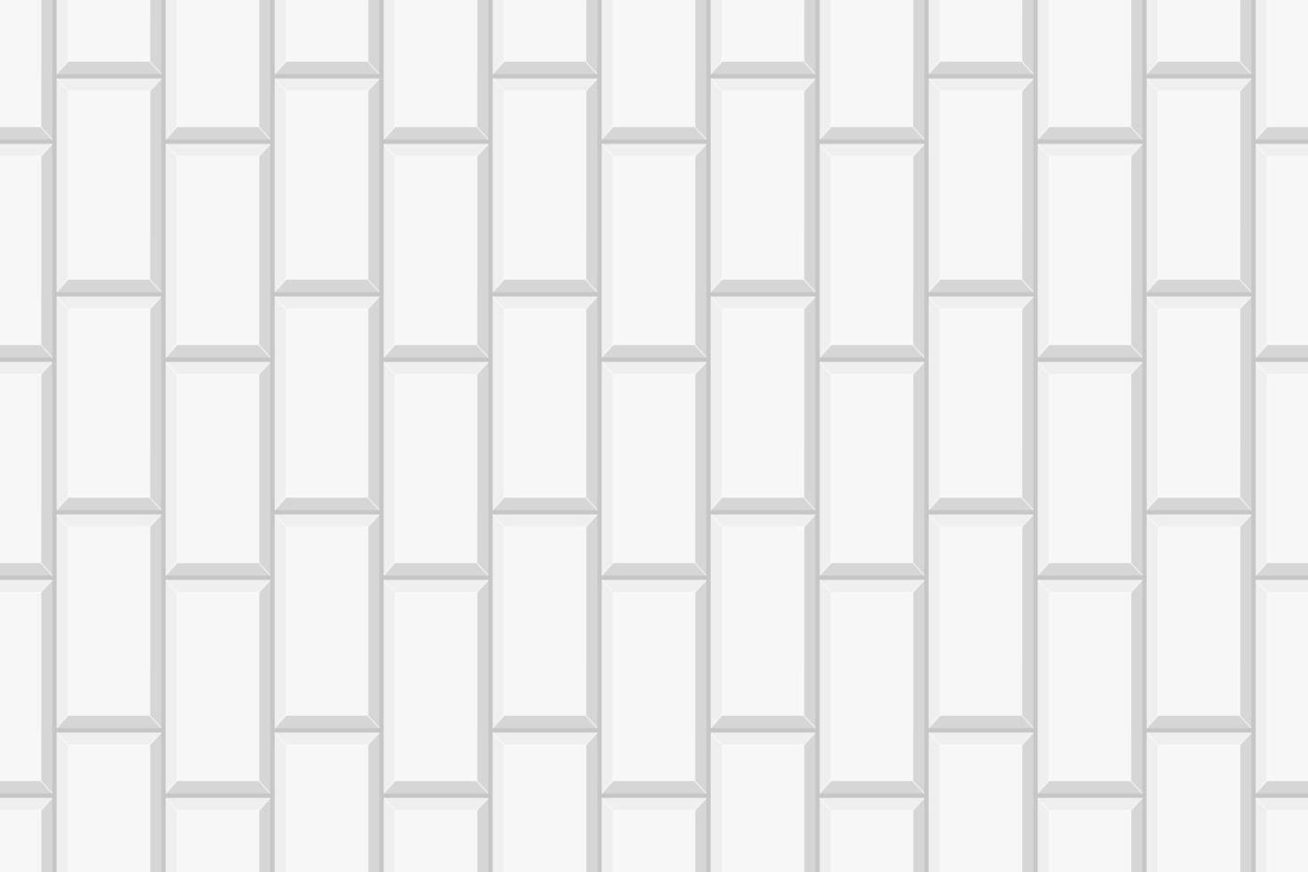 Vertical white rectangle tile layout. Ceramic or brick wall seamless pattern. Kitchen backsplash or bathroom floor background vector