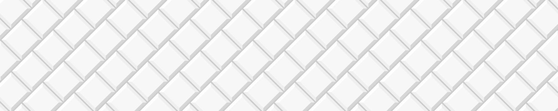 White square tile in diagonal arrangement. Bathroom or toilet ceramic wall texture. Kitchen backsplash seamless pattern. Interior or exterior horizontal mosaic surface vector