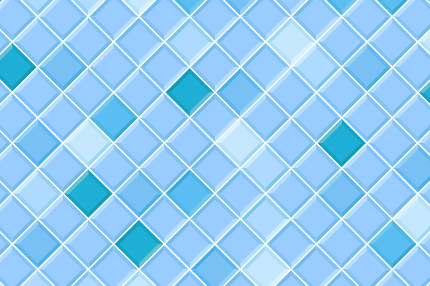 Blue square tile seamless pattern. Swimming pool floor background. Bathroom or toilet ceramic wall texture. Interior or exterior mosaic layout vector