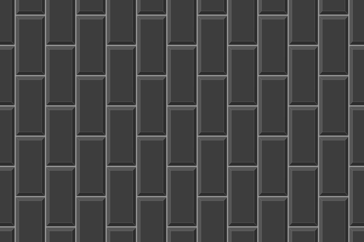 Black vertical rectangle tile layout. Ceramic or brick wall seamless pattern. Kitchen backsplash or bathroom ceramic floor background vector