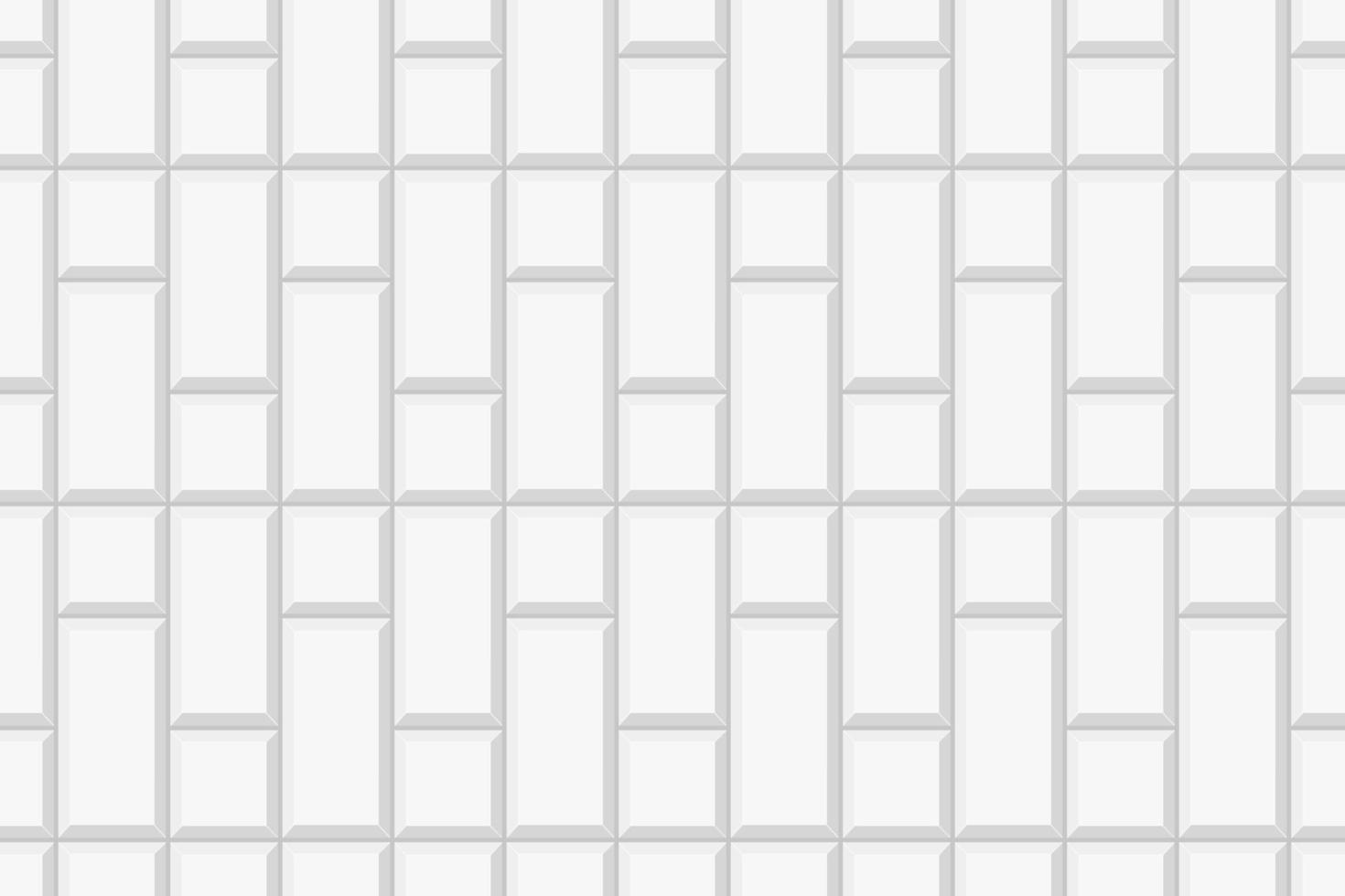 Rectangle and square tile layout. Ceramic or brick white wall seamless pattern. Kitchen backsplash or bathroom floor background. Interior or facade texture vector