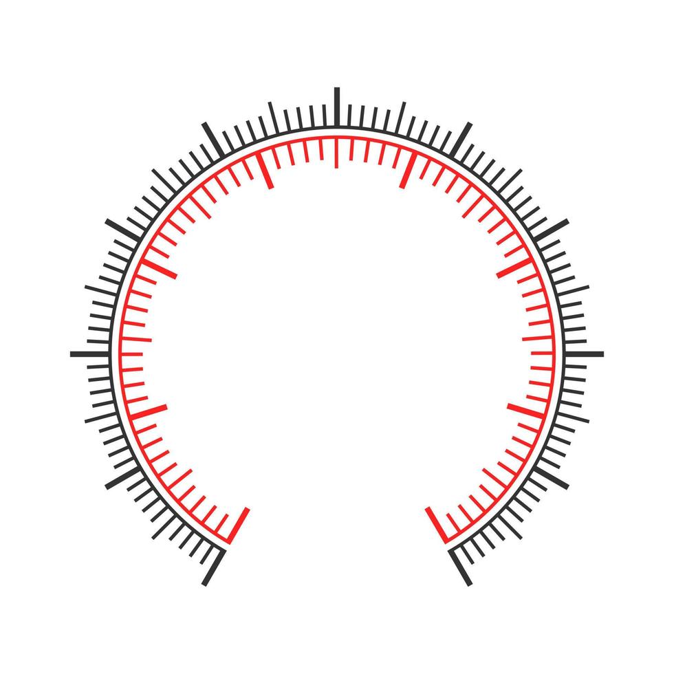 Round measuring dashboard template with two charts. Pressure meter, manometer, barometer, speedometer, tonometer, thermometer, navigator or indicator tool scale vector
