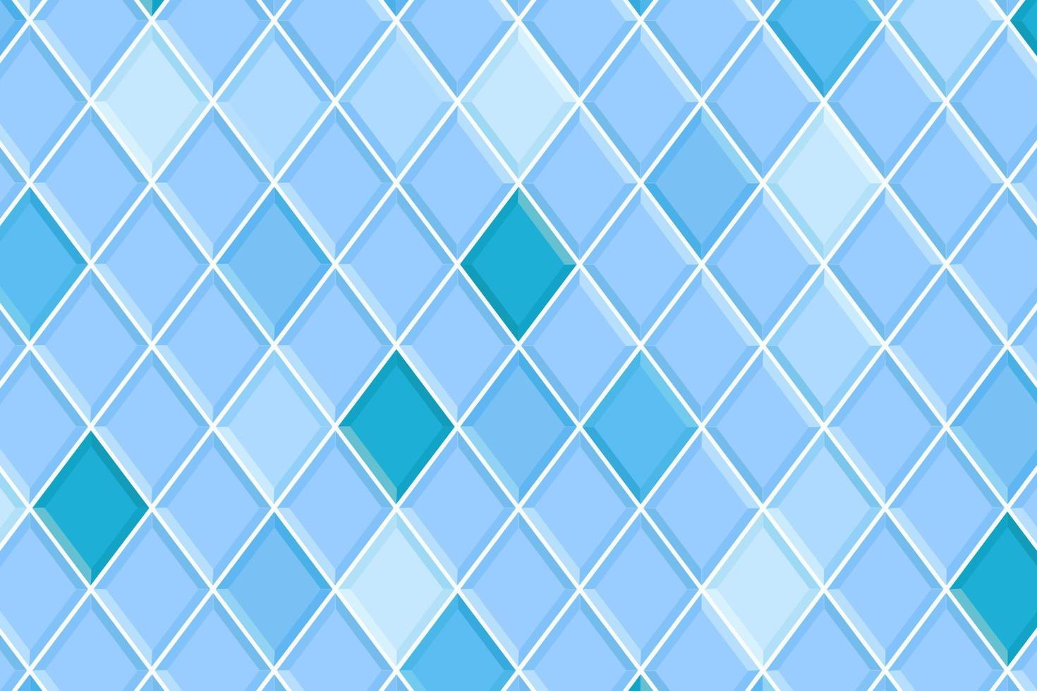 Blue rhombus tile background. Bathroom or toilet ceramic wall or floor texture. Kitchen backsplash seamless pattern. Interior or exterior mosaic surface vector