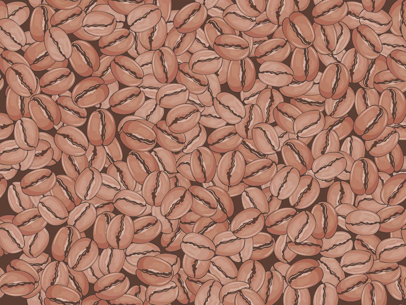 Coffee beans. Brown background. Vector illustration. Template. Cartoon style.