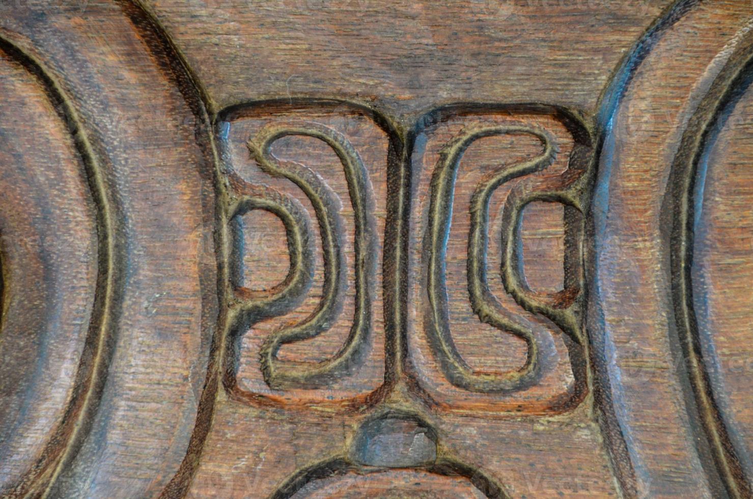 Ornate wood carving photo