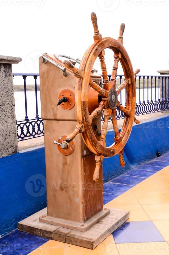 Ship steering helm photo