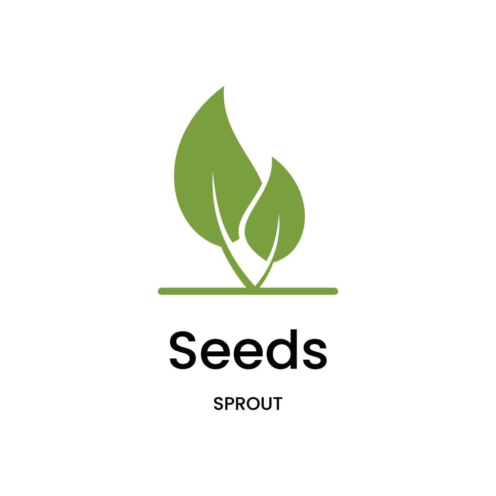 Free vector leaf seed sprout logo design