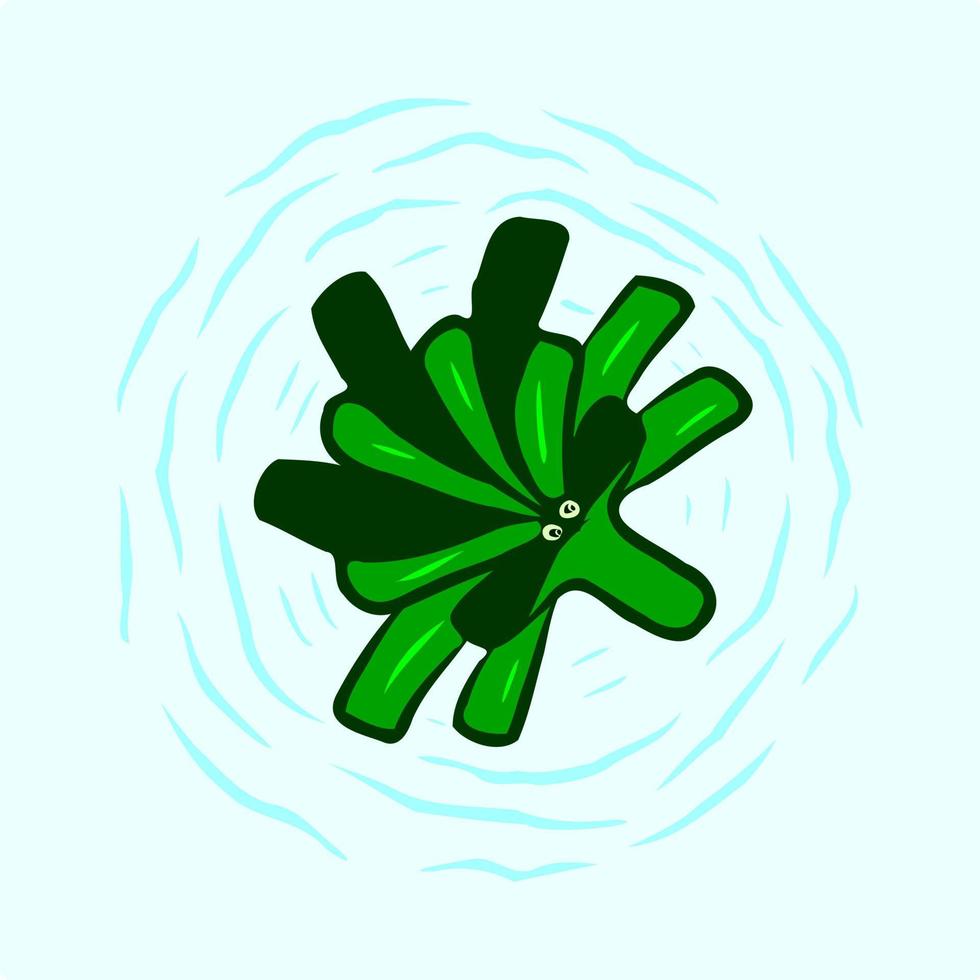Funny sea creature in the circle flow of water vector