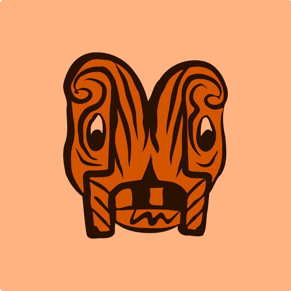 Abstract brown ghost mask texture vector