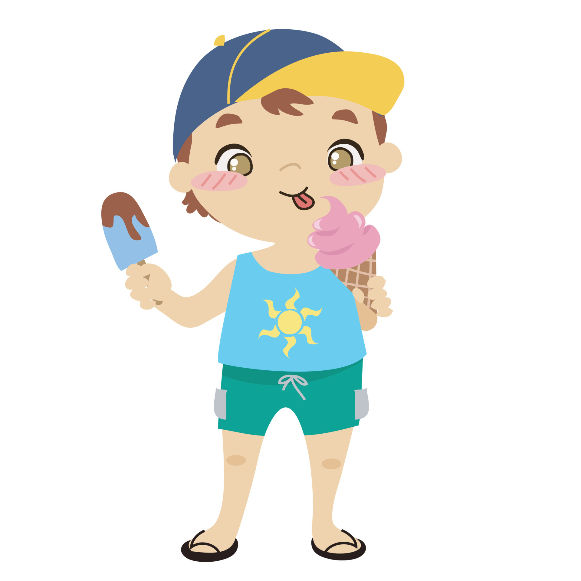 Clipart Of Child Eating Ice Cream