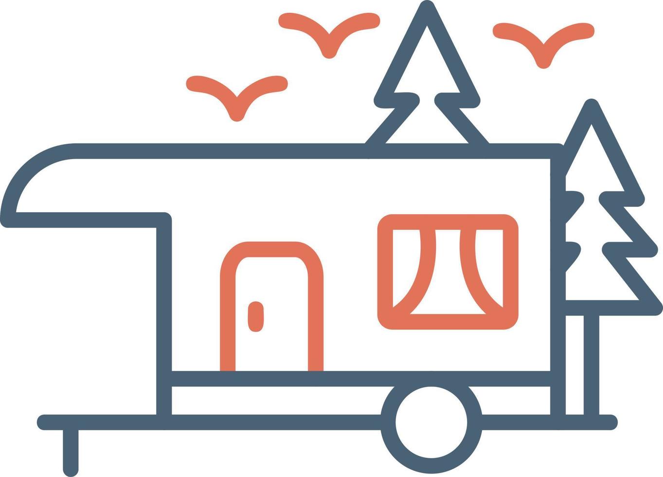Camping Trailer Vector Icon
