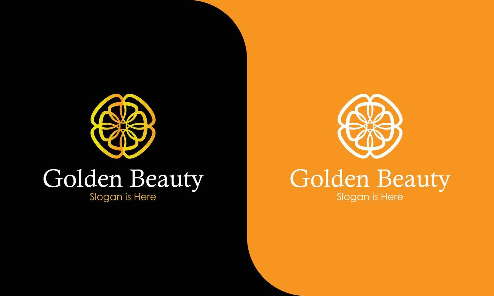 Gold Beauty Flower Logo vector