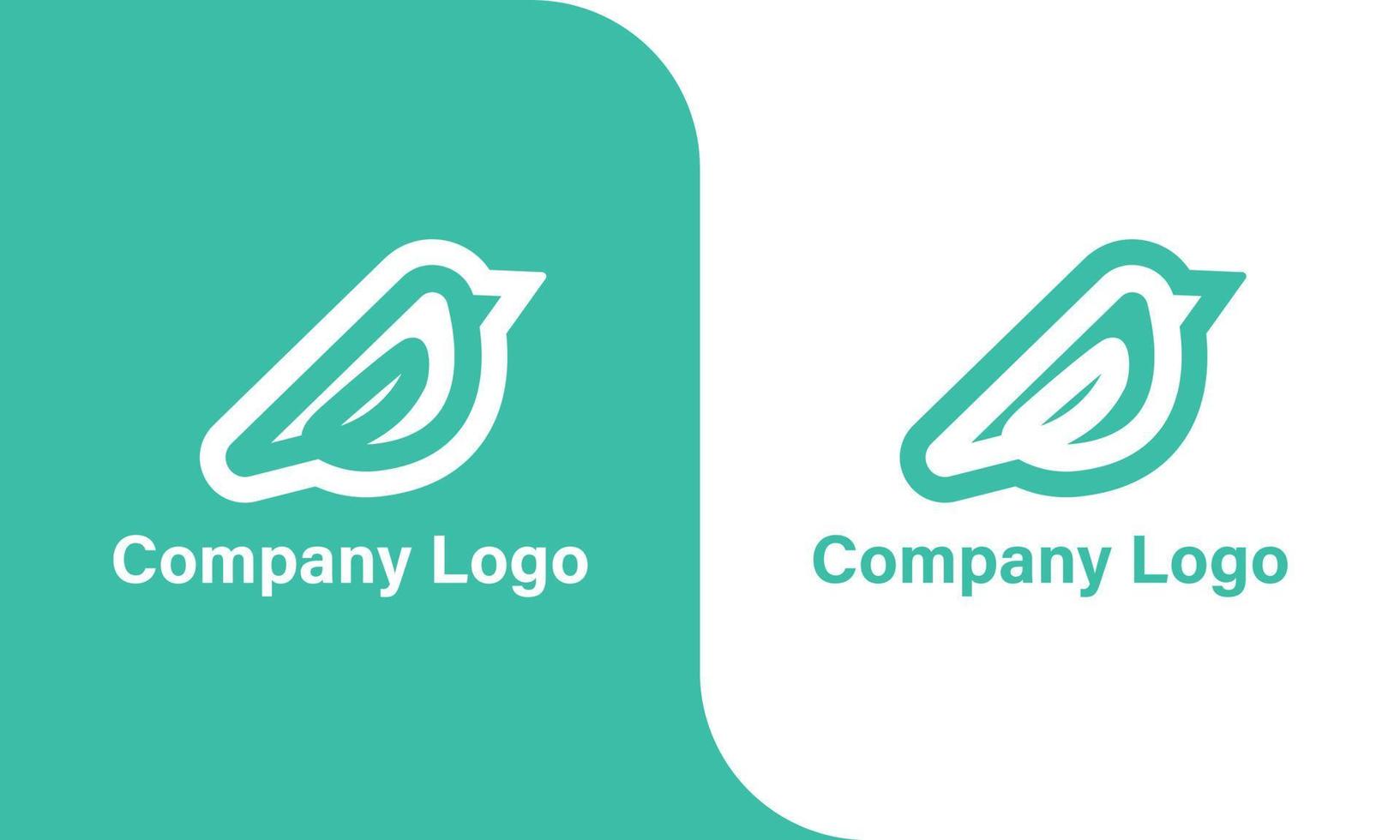 simple bird logo with line shape vector