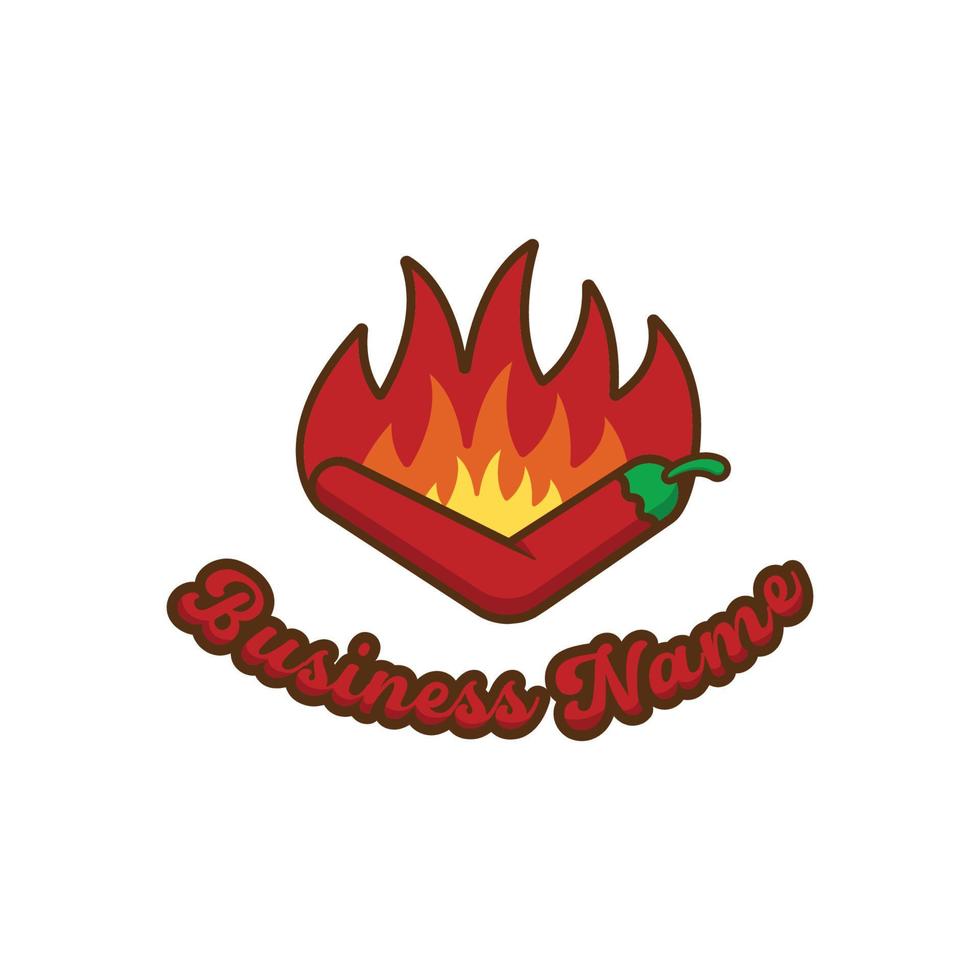 chili logo with fire vector