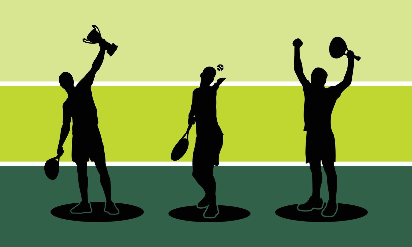 Silhouette tennis ball player vector