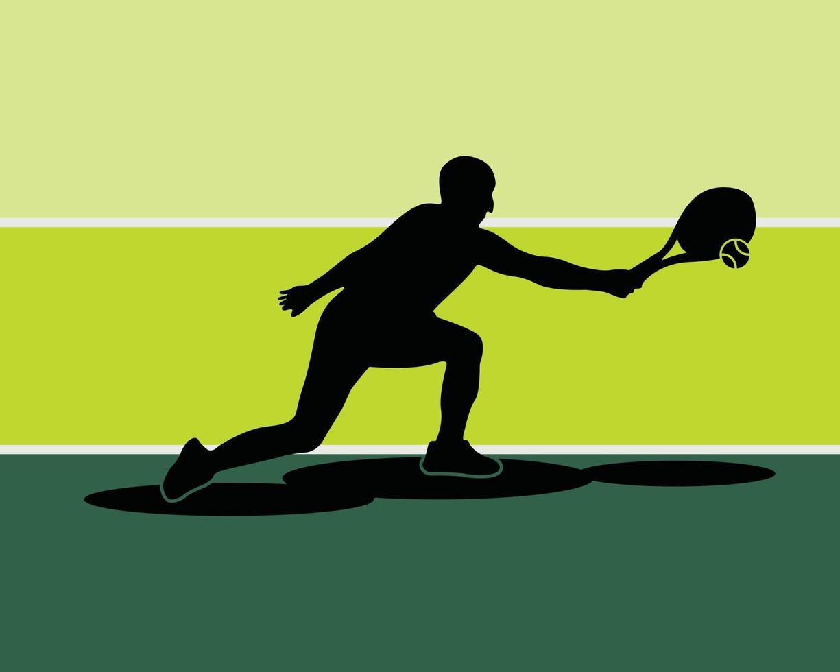 silhouette tennis player vector