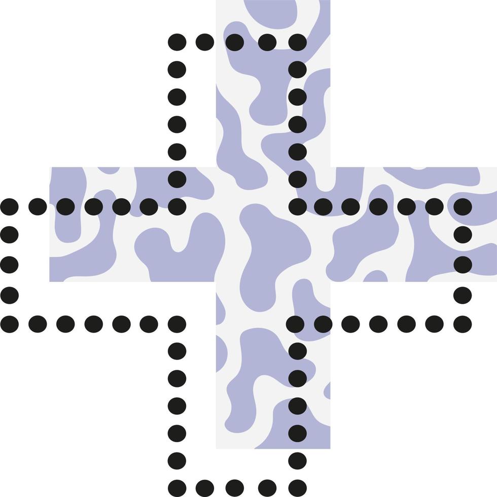 Abstract plus. Dots line. Vector illustration.