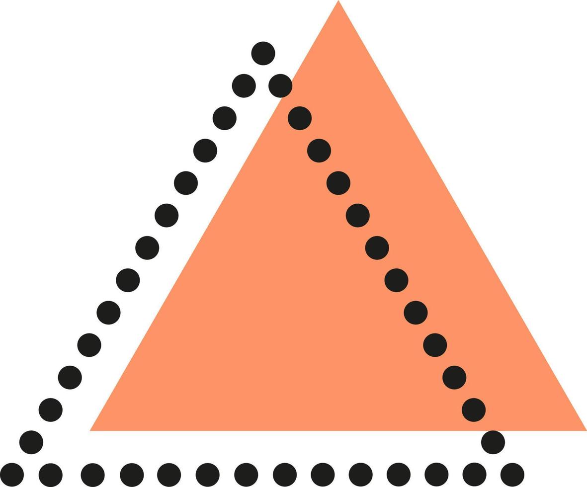 Abstract triangle. Dots line. Vector illustration.