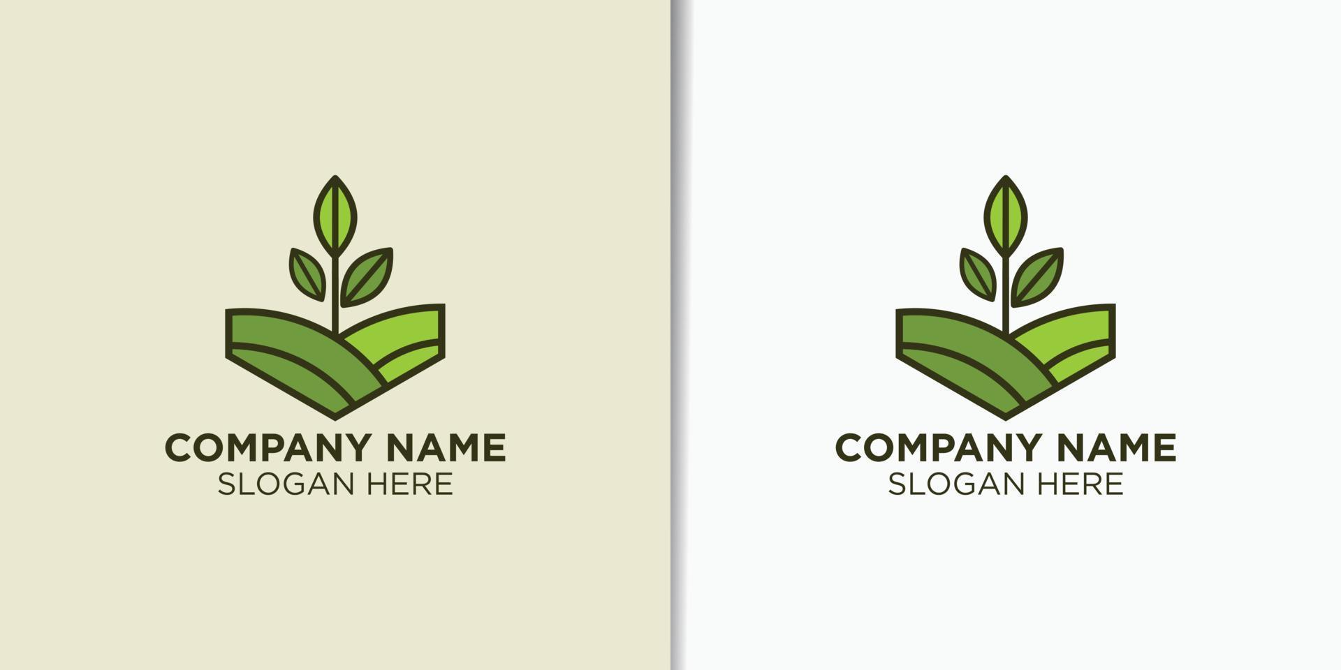 agriculture logo design template, elegant organic logo template vector