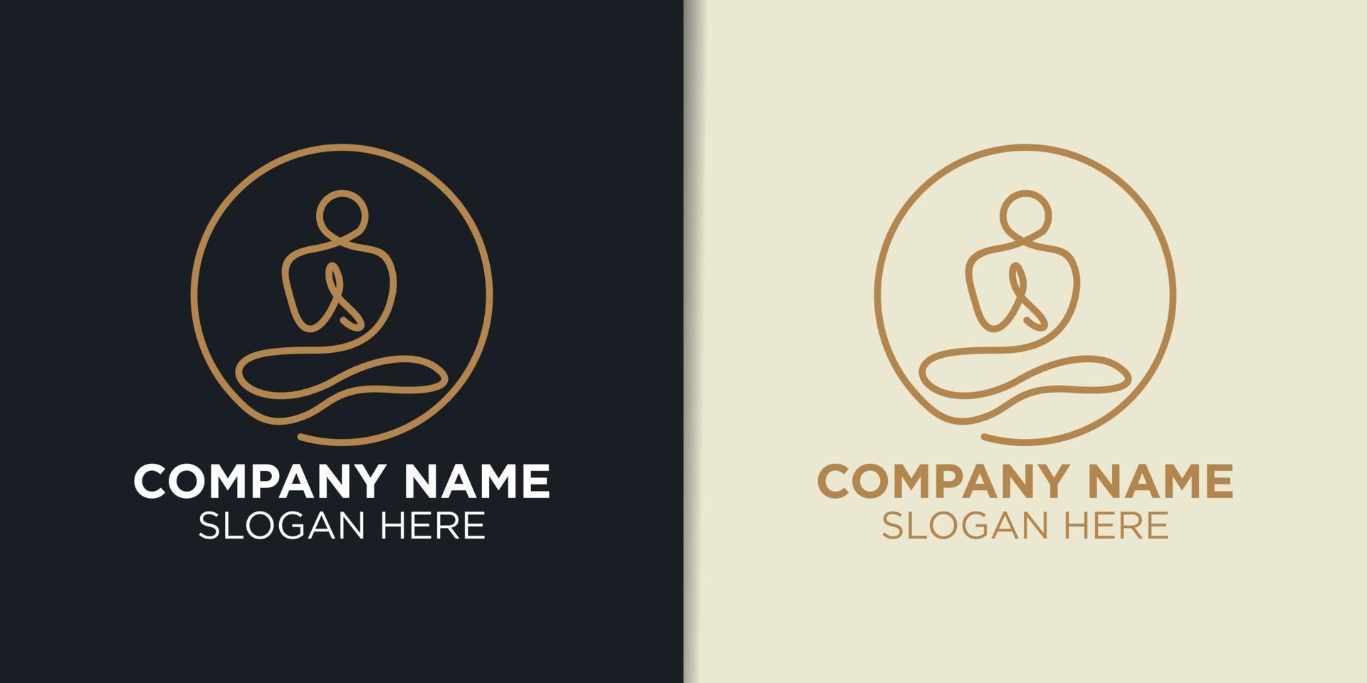 elegante yoga logo diseño vector, spa logo modelo vector