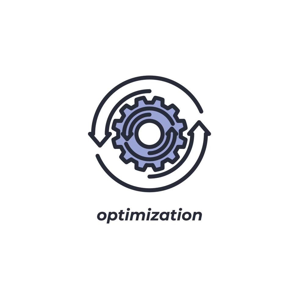 Vector sign optimization symbol is isolated on a white background. icon color editable.