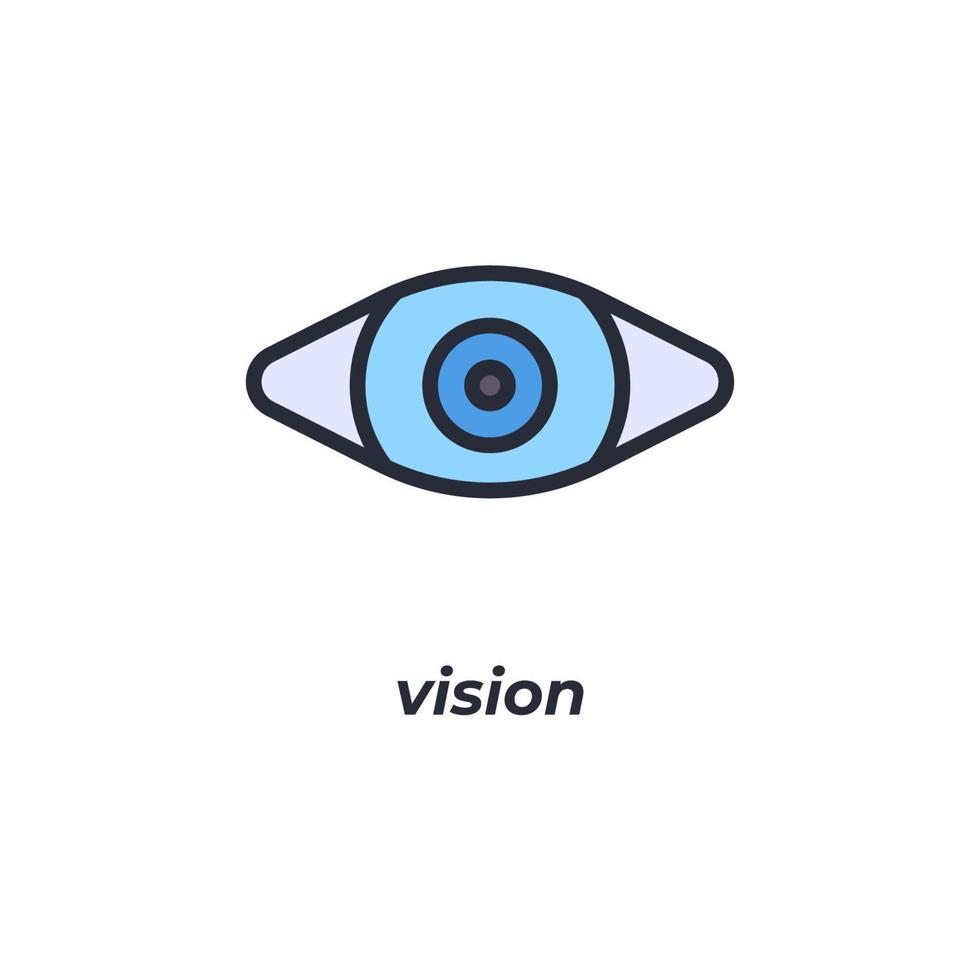 Vector sign vision symbol is isolated on a white background. icon color editable.