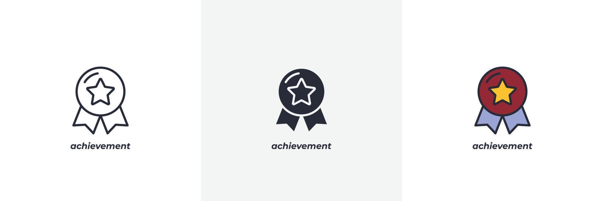 achievement icon. Line, solid and filled outline colorful version, outline and filled vector sign. Idea Symbol, logo illustration. Vector graphics