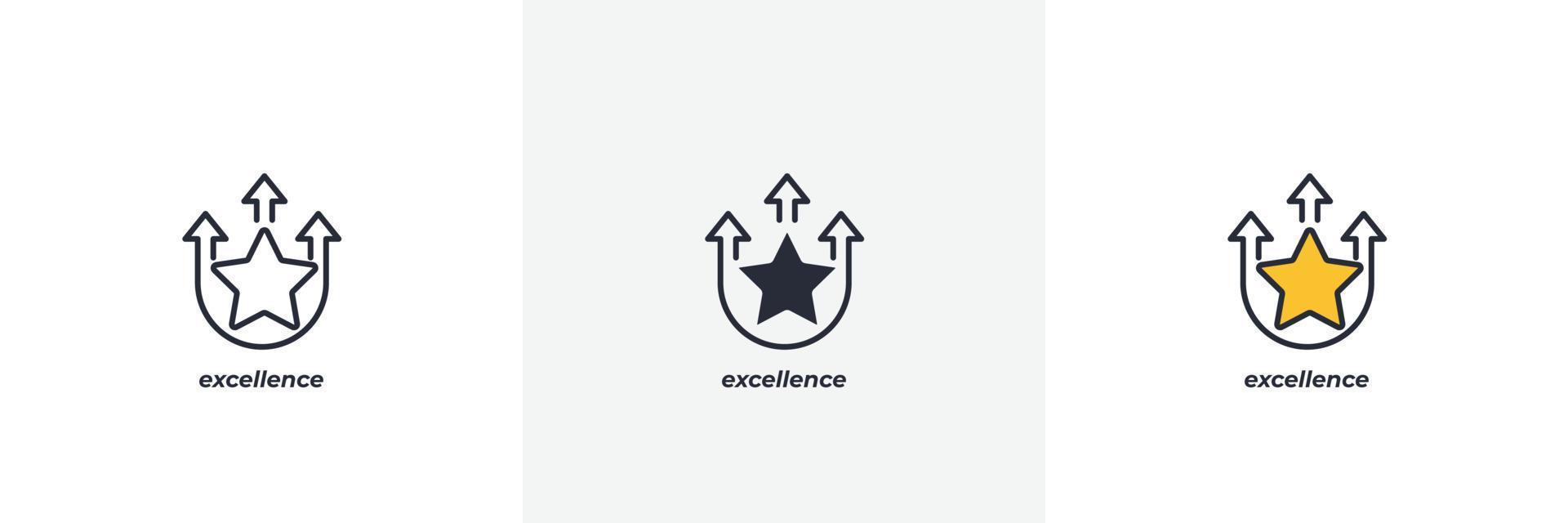 excellence icon. Line, solid and filled outline colorful version, outline and filled vector sign. Idea Symbol, logo illustration. Vector graphics