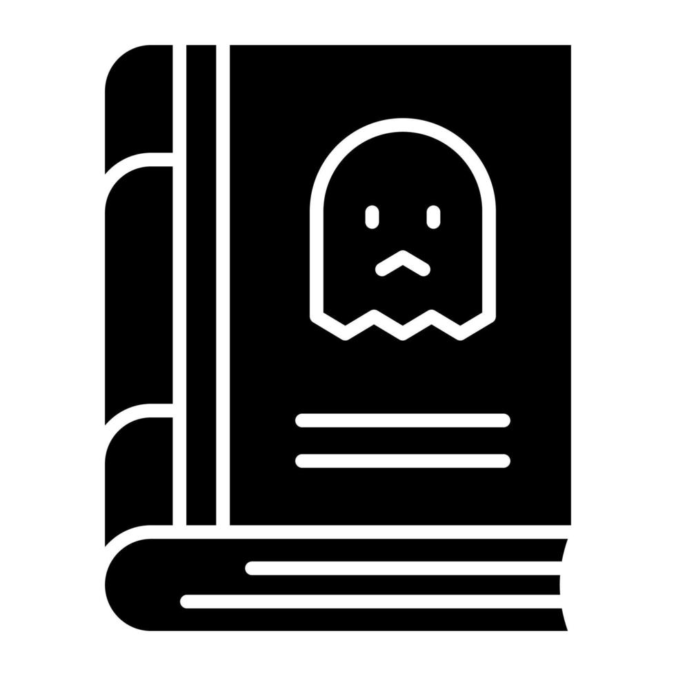 Ghost symbol on book denoting horror book vector, modern style vector