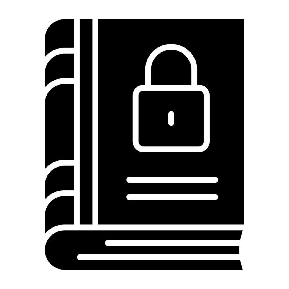 Padlock on book showing concept of forbidden book vector