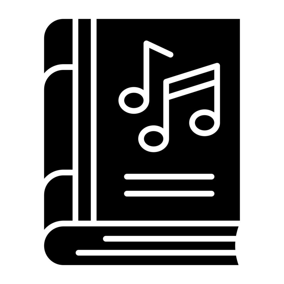 Music notes on book, vector design of music book in modern style