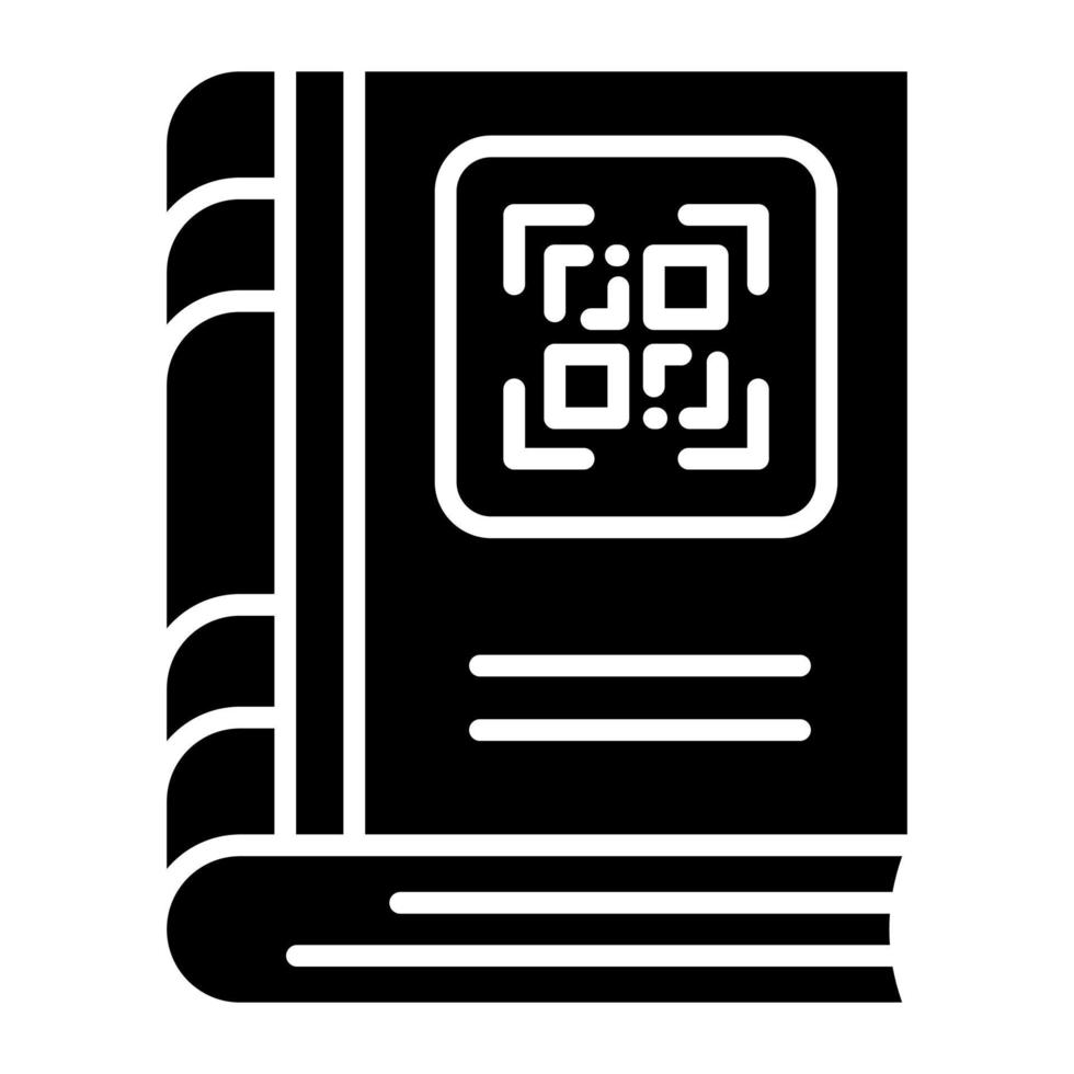 Vector design of qr code book, modern and trendy style icon