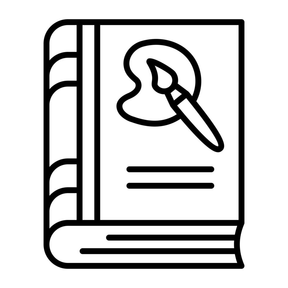 Color palette and brush on book, vector design of art book 20989627