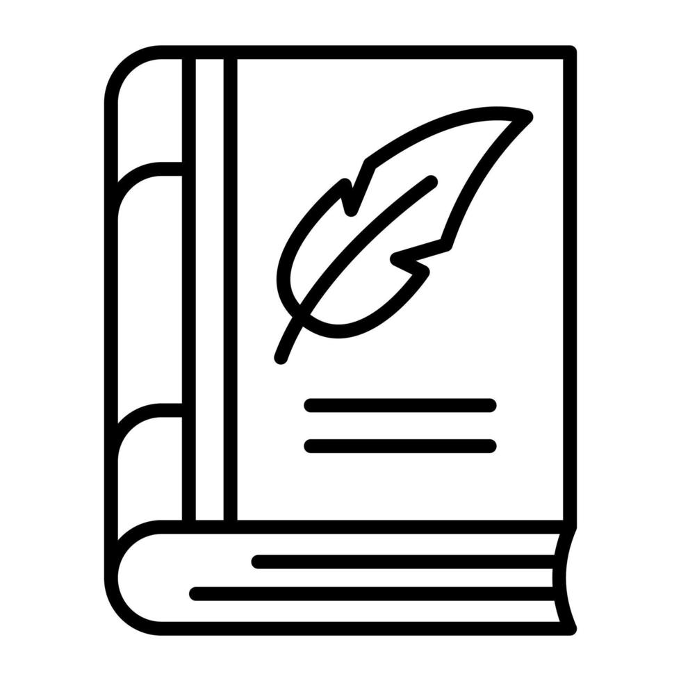 pluma en libro, vector diseño de poesía libro en moderno estilo