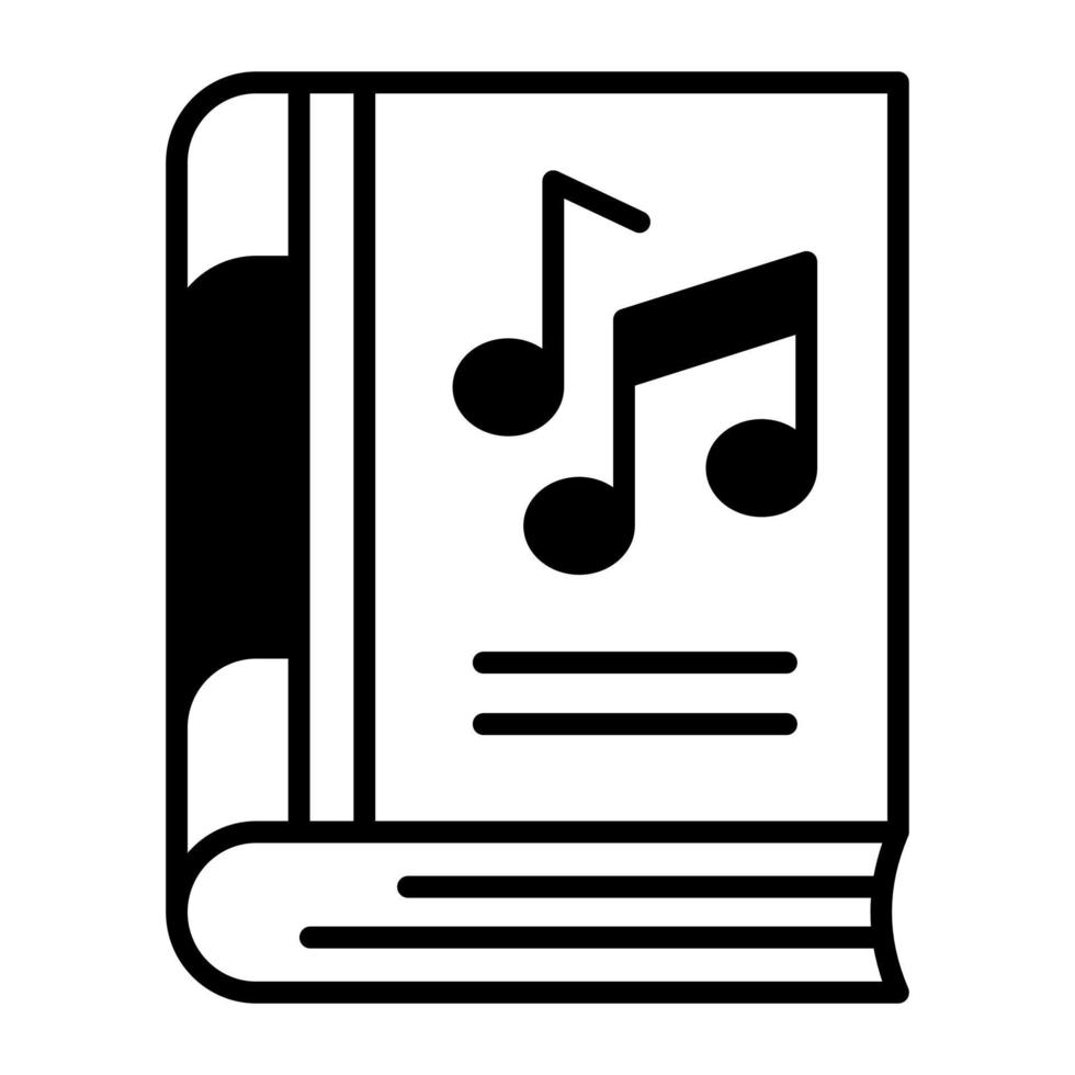 Music notes on book, vector design of music book in modern style