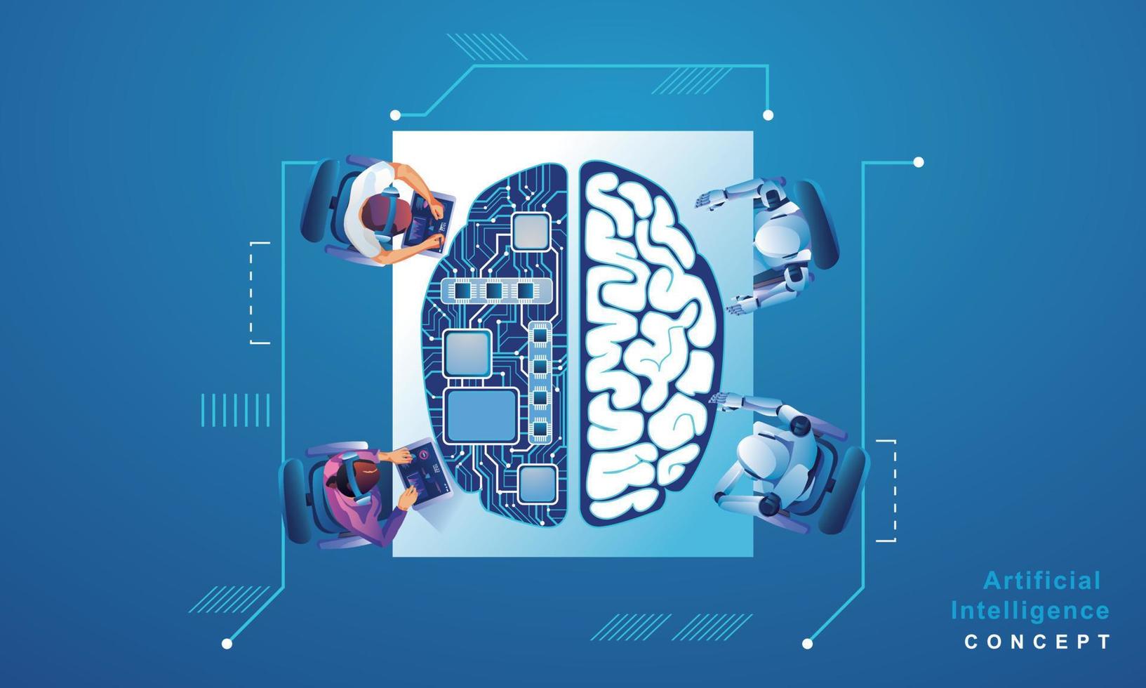 Business and Communication, Machine learning, artificial intelligence technology vector