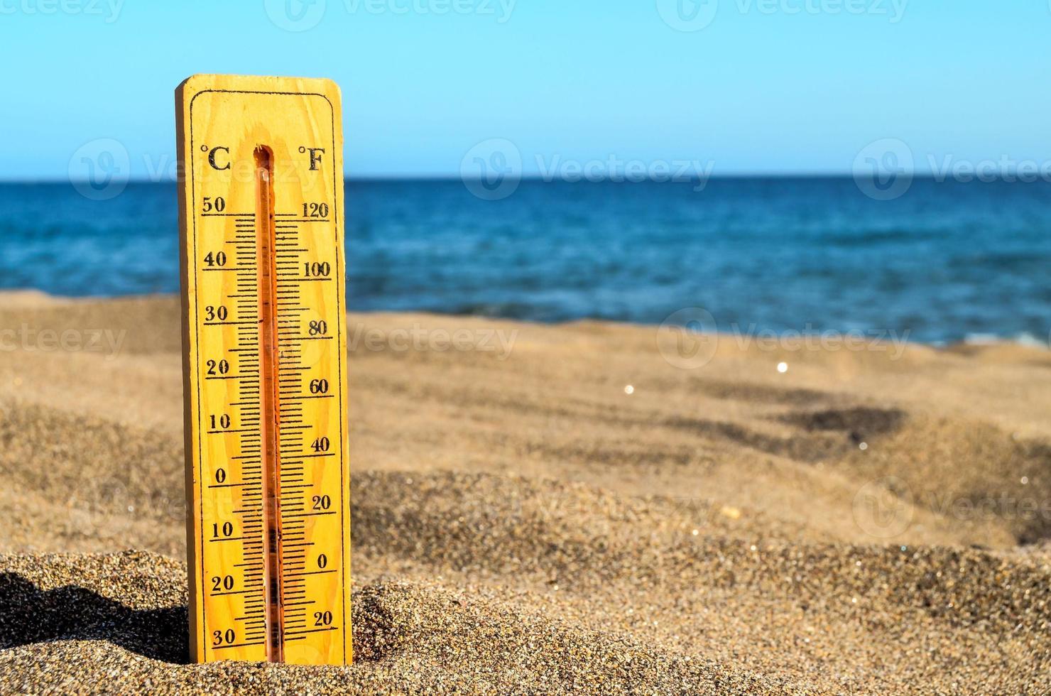 Thermometer in the sand photo