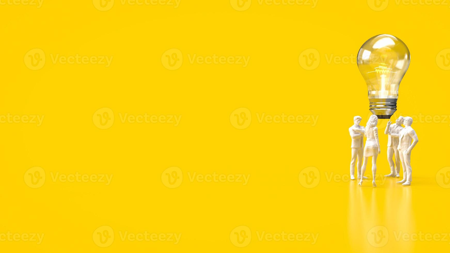 The Business Team and  light bulb for idea or Creative concept 3d rendering photo