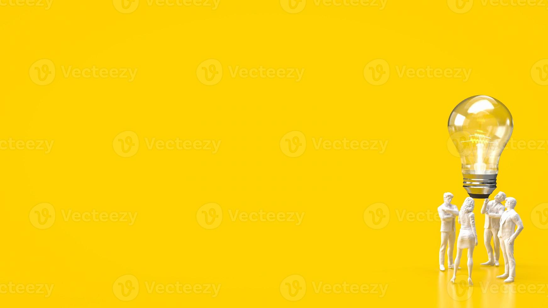 The Business Team and  light bulb for idea or Creative concept 3d rendering photo