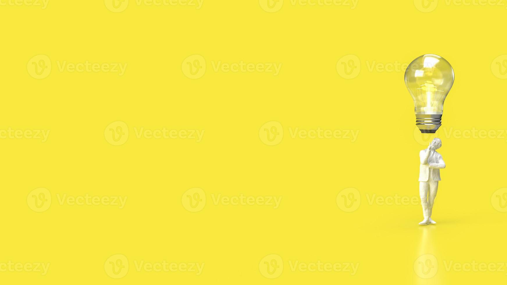The Business man and  light bulb for idea or Creative concept 3d rendering photo
