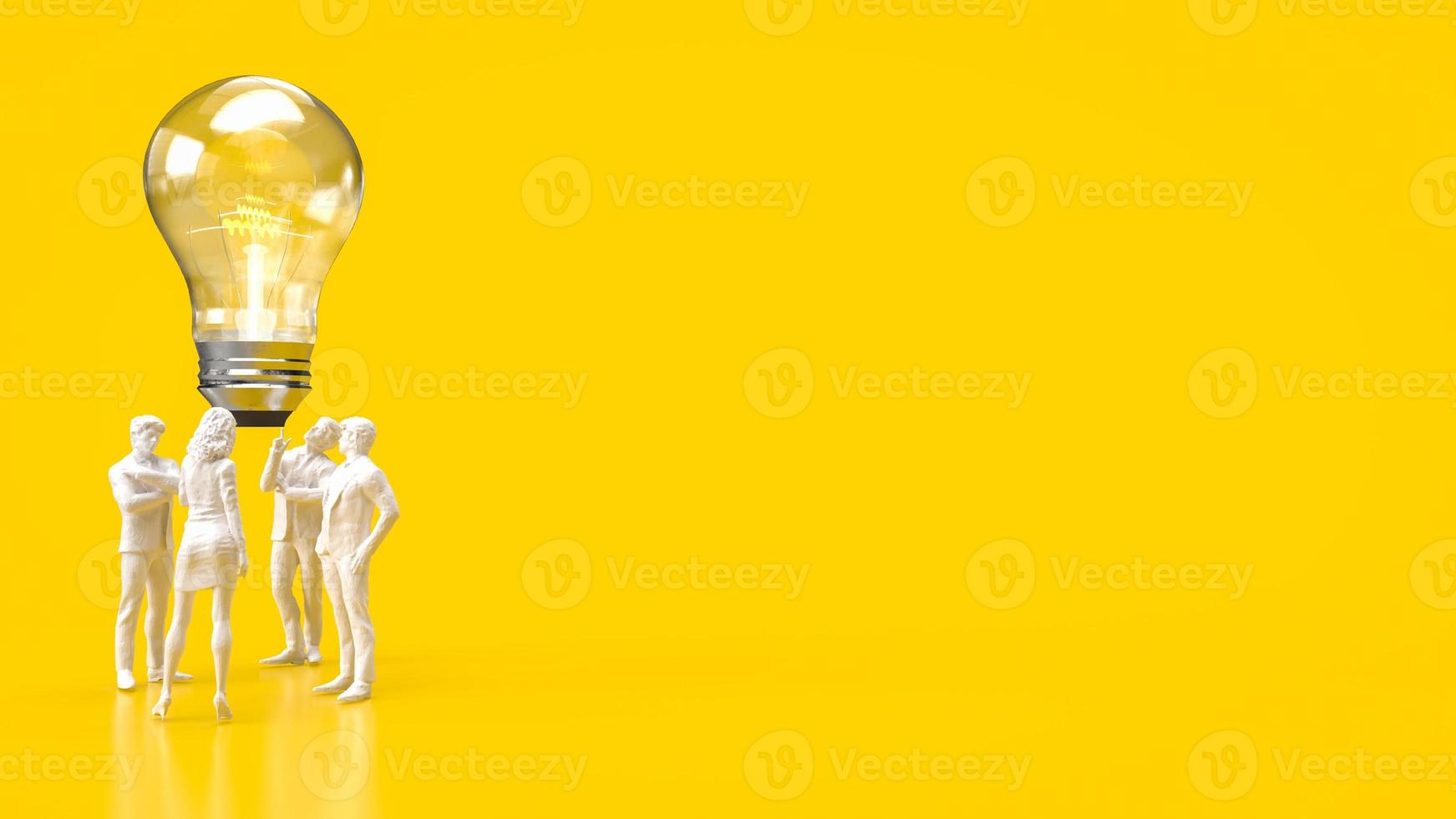 The Business Team and  light bulb for idea or Creative concept 3d rendering photo