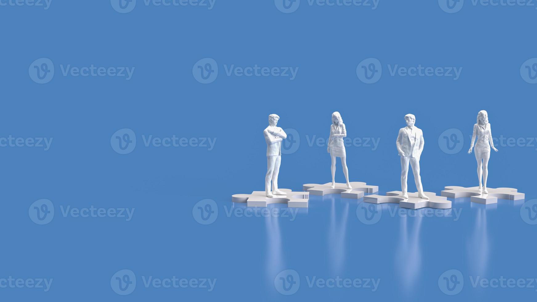 The people on jigsaw puzzle for business Team concept 3d rendering photo