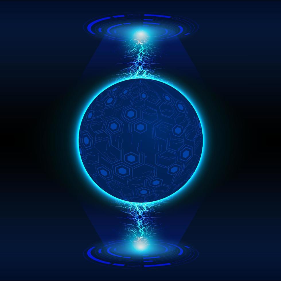 Modern Holographic Globe on Technology Background vector