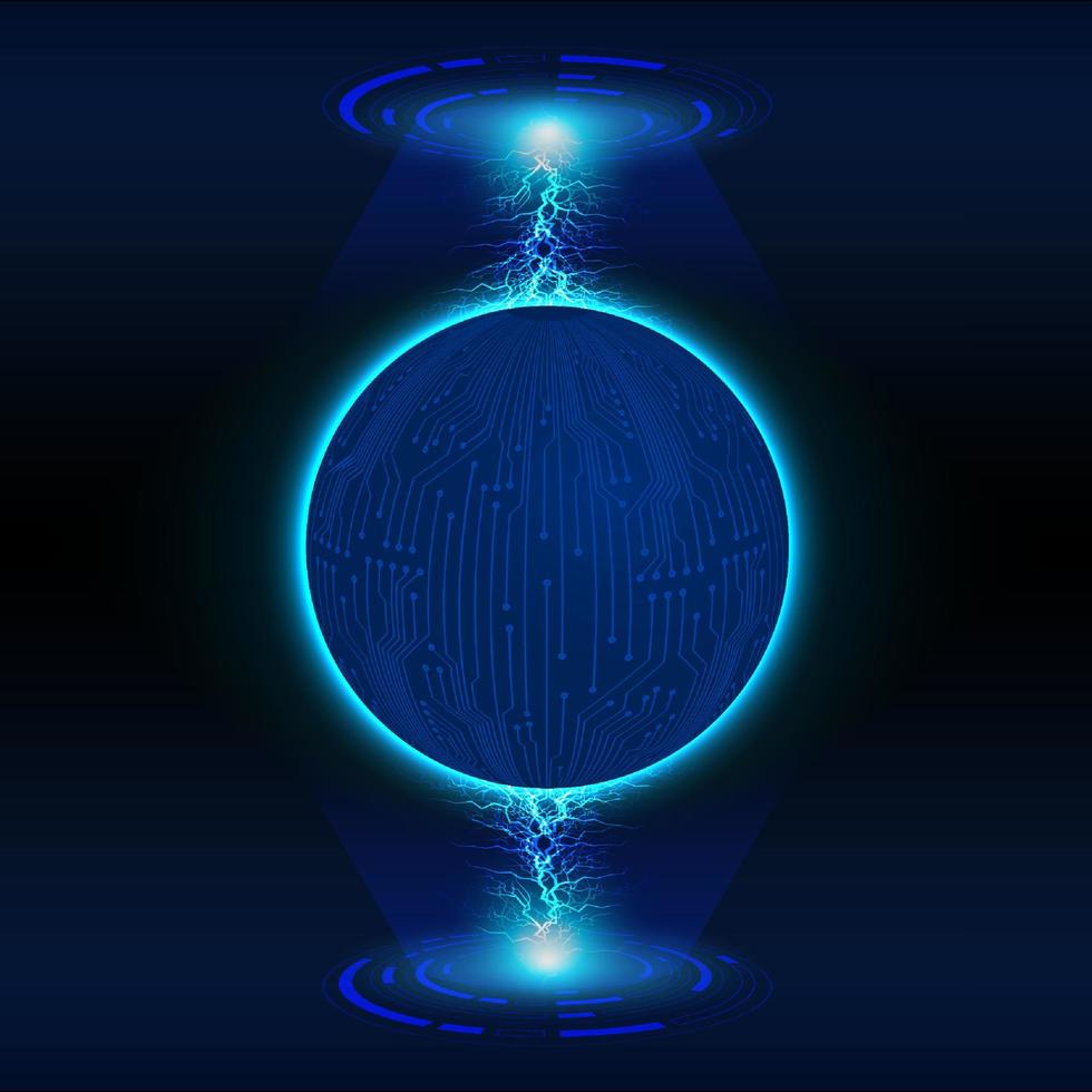 Modern Holographic Globe on Technology Background vector