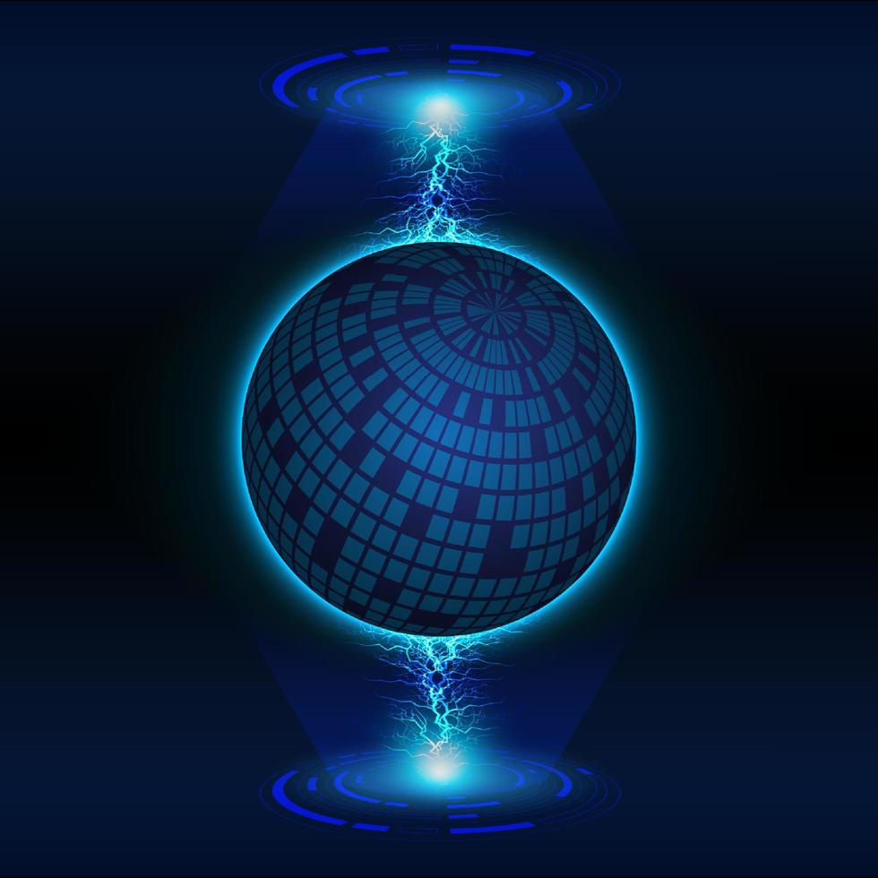 Modern Holographic Globe on Technology Background vector