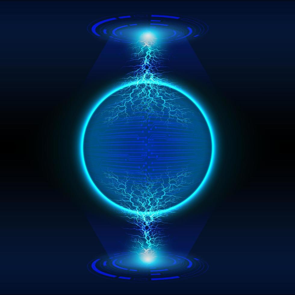Modern Holographic Globe on Technology Background vector